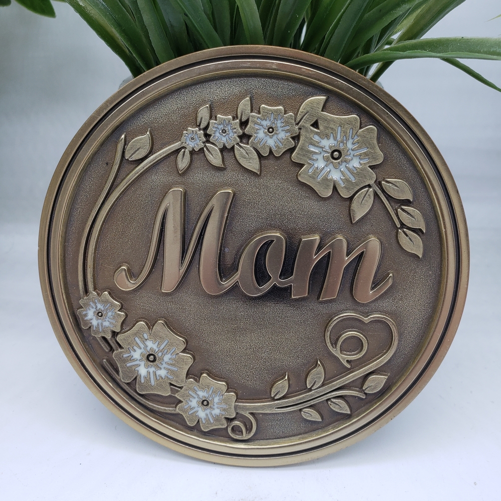 Batesville Bronze Magnetic Casket Medallion Rose Mom Funeral Grave Marker